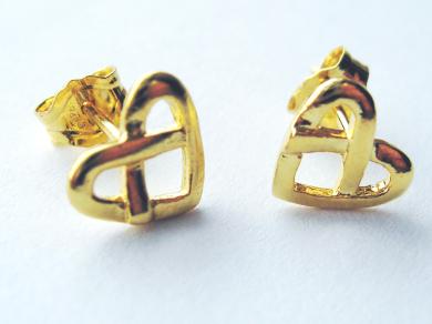 Gold heart stud earrings from crimeajewel